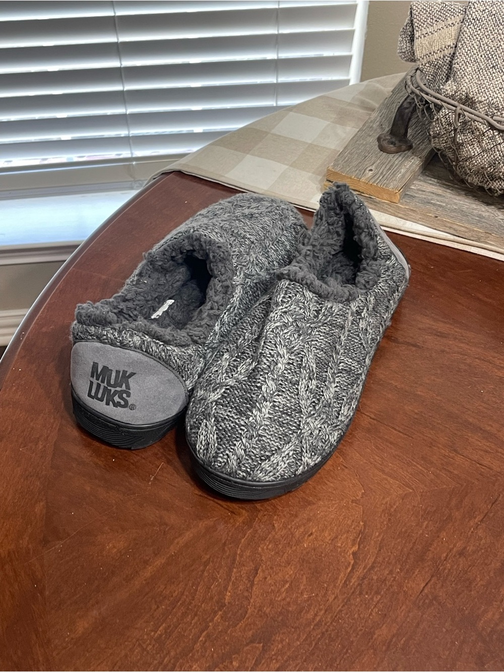 Muk Luks Mens John  Knit Slip On Slippers Shoes new